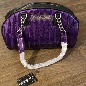 Brand new with tags lux de ville large bag , purple glitter.